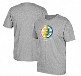 Men's Boston Bruins Gray Reebok Rainbow Pride Short Sleeve T-Shirt FengYun,baseball caps,new era cap wholesale,wholesale hats